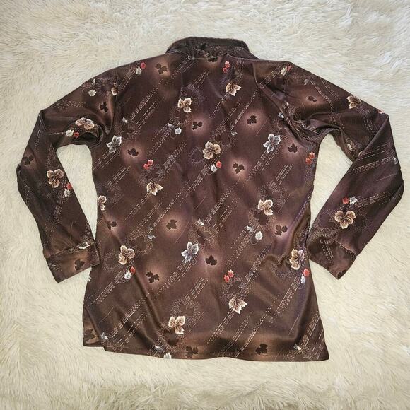 2/$30 Vintage 70s Stuart Mann of California Long-sleeved Disco Shirt Men's M - Picture 10 of 11